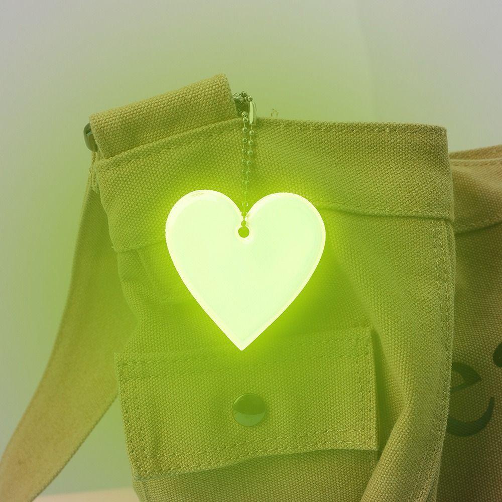 PVC Material Reflective Pendant Multi-functional Heart Shap Keychain  Backpacks Strollers
