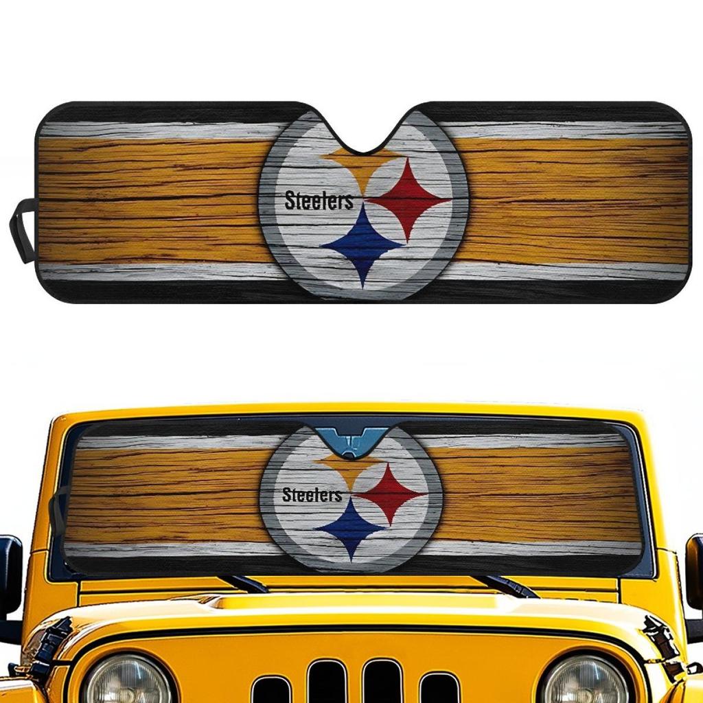 Солнцезащитный козырек для внедорожника Pittsburgh Steelers: Индивидуальная теплозащитная доска из алюминиевой фольги