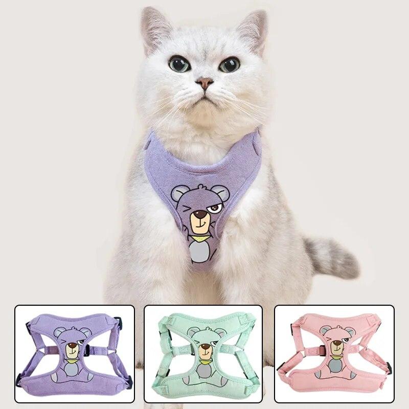 Милый поводок для собак, набор для маленьких и средних собак, нагрудный ремень, поводок для щенков и кошек, жилет для чихуахуа, прогулочный поводок, товары для домашних животных