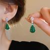 Gourd Resin Inlaid Zircon Stud Earrings New Chinese Retro Guochao Earrings Light Luxury National Style Trend Temperament Earrings