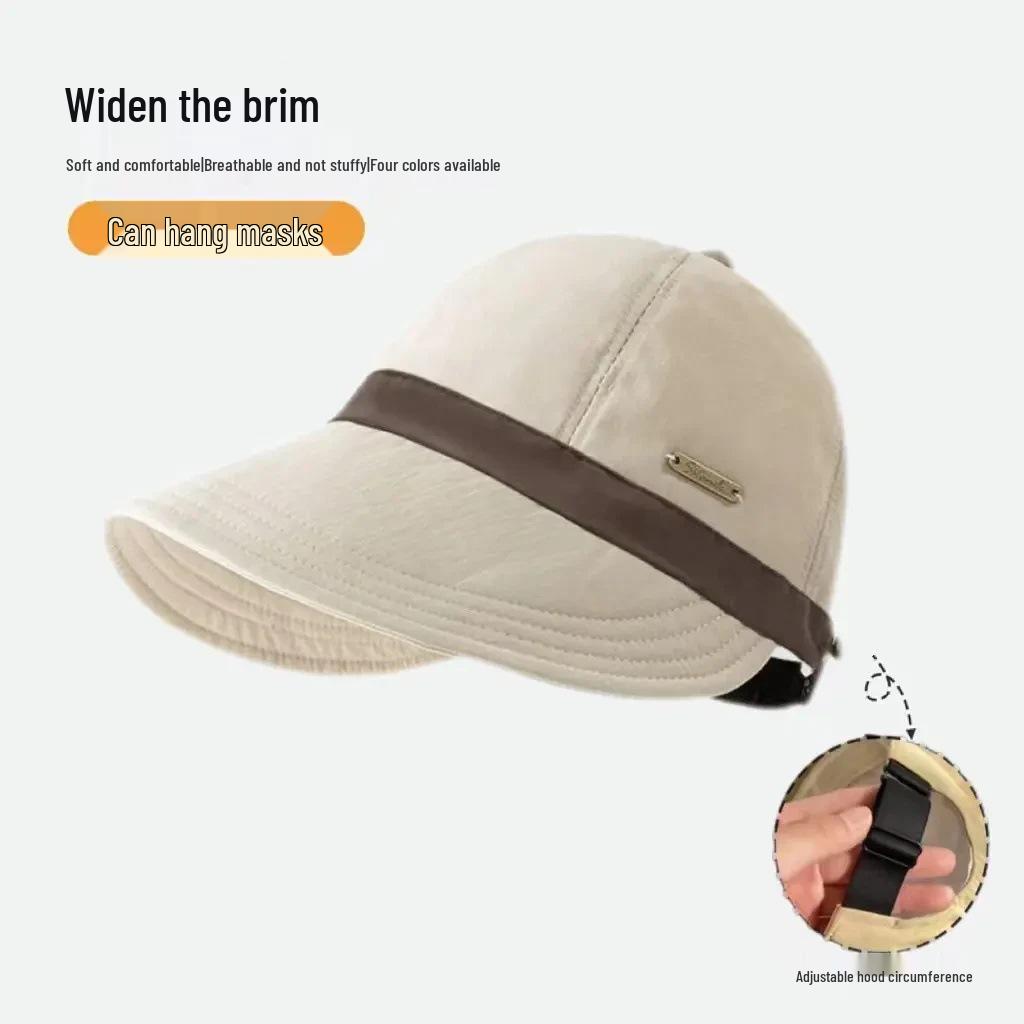 Скидка для новых посетителей: Женская универсальная шляпа от солнца в стиле Хепберн - Повседневный бейсбольный и рыбацкий стиль, Большой обхват головы