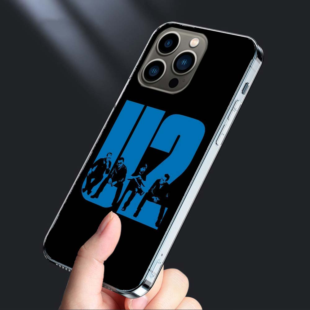 Band U2 Phone Case For Iphone 16E 15 Pro 14 Plus 17E 16 17 Pro Max Air 11 12 13 Mini Shockproof Capa Cute Cover TPU Clear