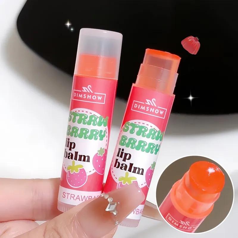 Фруктовый бальзам для губ Зимний увлажняющий крем Масло для губ Стойкий прозрачный натуральный виноградно-клубничный желе Помада Уход за губами Макияж