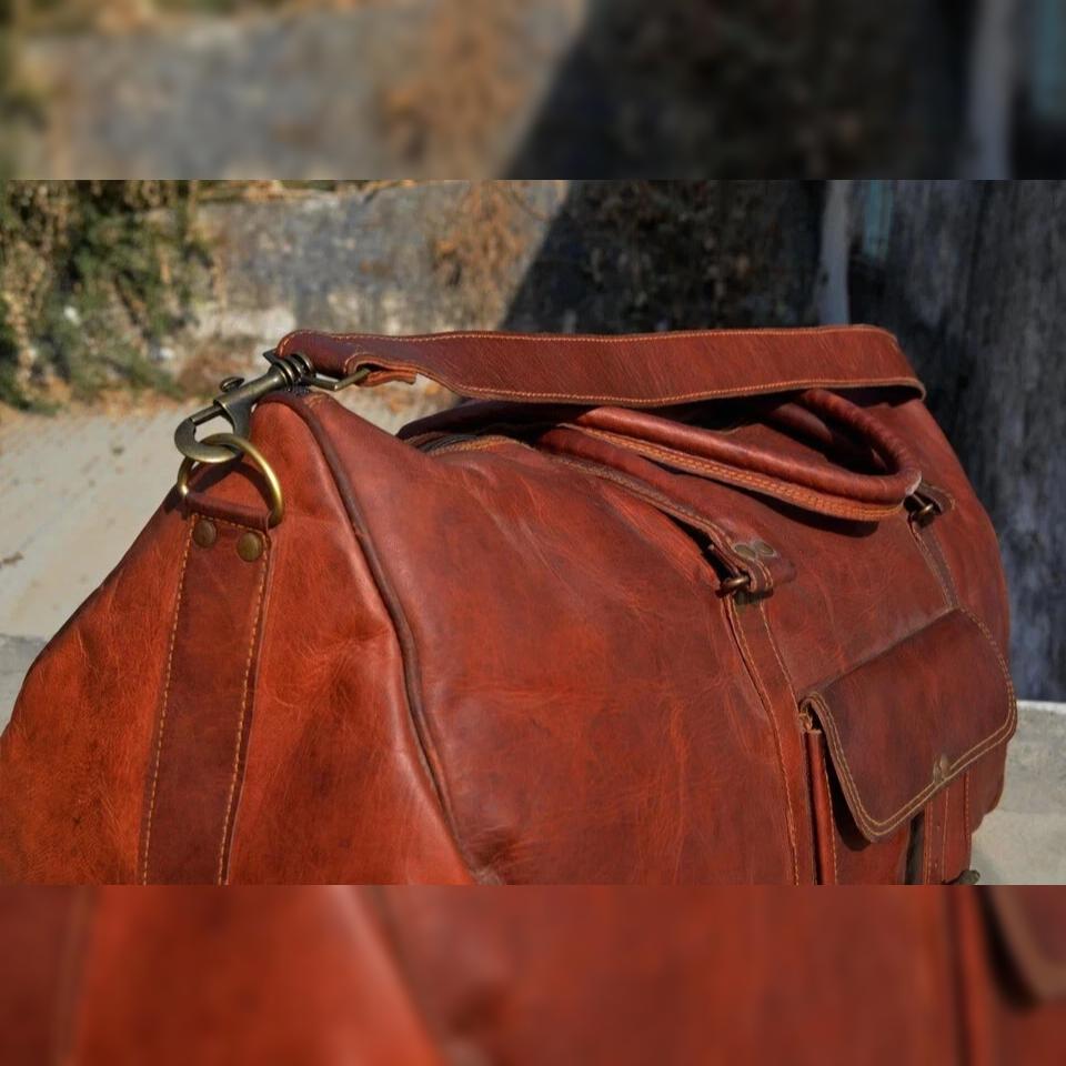Новая дорожная сумка из натуральной кожи, дорожная сумка из козьей кожи