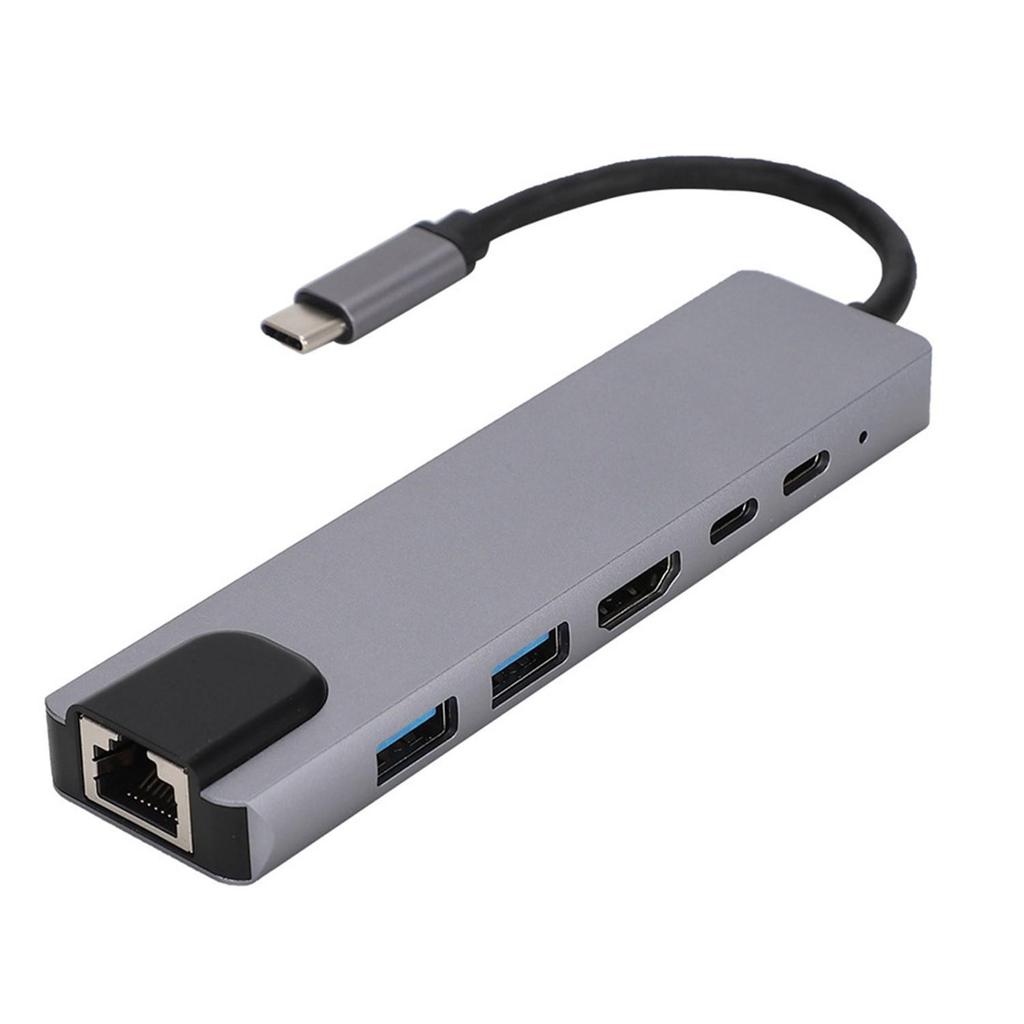 Многофункциональный адаптер 10-в-1 USB-C - HDTV с Ethernet 100M и USB-концентратором для мобильных устройств, ПК, игровых приставок