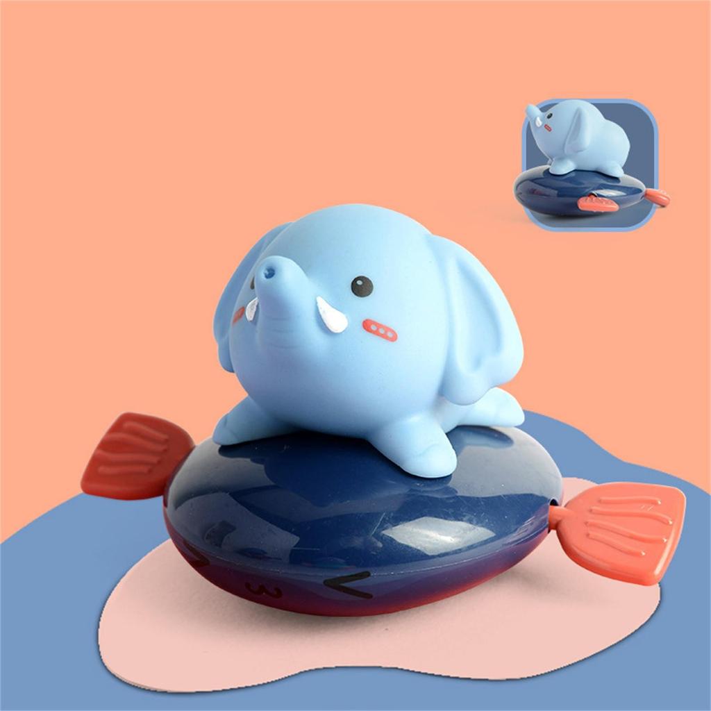(H0826)Детская ванночка, заводные игрушки, милый мультяшный слон, детский пластиковый забавный гаджет для душа, распылитель воды, пляжное плавание, плавающая заведенная цепочка, игрушки