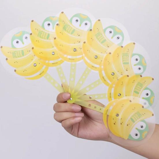2Pcs Folding Fan Cartoon Fruit Folding Pattern Handheld Fan Lightweight Summer Cooling Fan for Children Gift