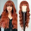 Synthetic Long Colorful Wigs With Bangs Natural Wavy Wig For Women Daily Cosplay Heat Resistant