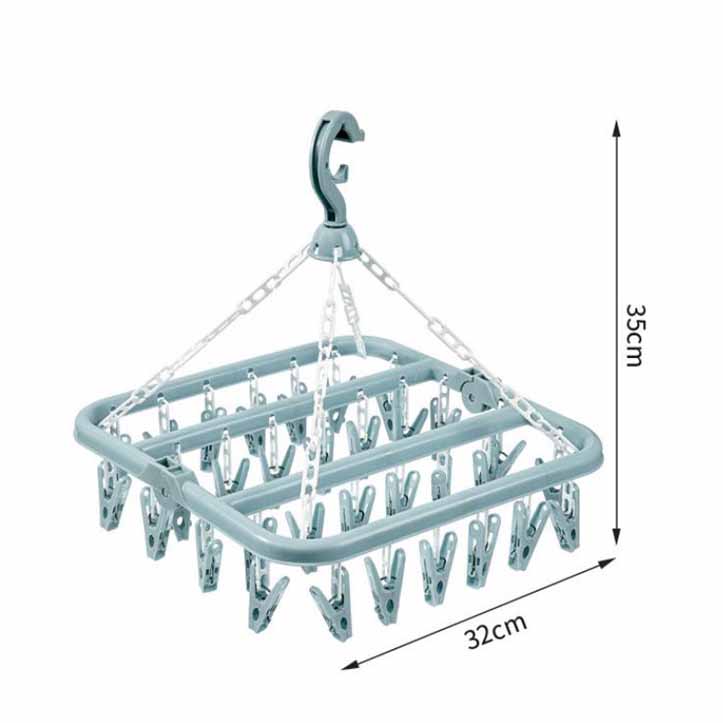 32 зажима складная вешалка сушилка для одежды ветрозащитная для брюк носки нижнее белье пластиковая сушилка для белья домашний бытовые принадлежности