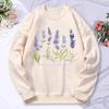 Beautiful of Lavender Printing Women Hoodie Streetwear Hoody Crew Neck Autumn Winter Sweatshirt Clothing Female