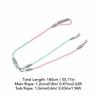 1.2cmx0.8M+1.0cmx0.6M Lightweight Two Dog Lead Multi Colors Dual Pet Leash  Outdoor Travel