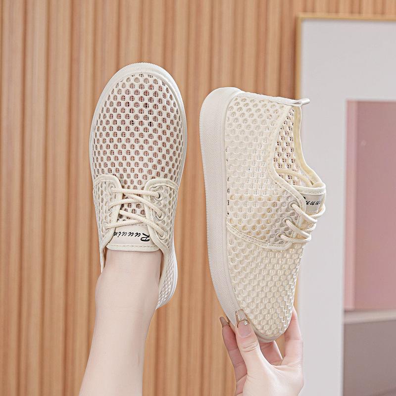 Летняя женская нескользящая обувь из летучего трикотажа, спортивная обувь, дышащая обувь для фитнеса, бега, повседневная обувь