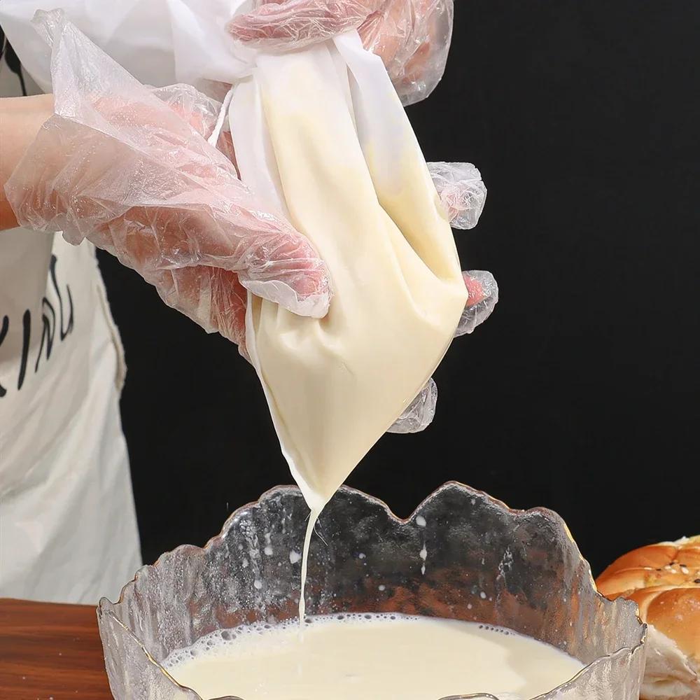 5PCS Soy Wine Nylon Filter Bag Nut Milk Bag Tea Coffee Yogurt Filter Net Mesh Kitchen Food Reusable Nylon Filter Bags Strainer