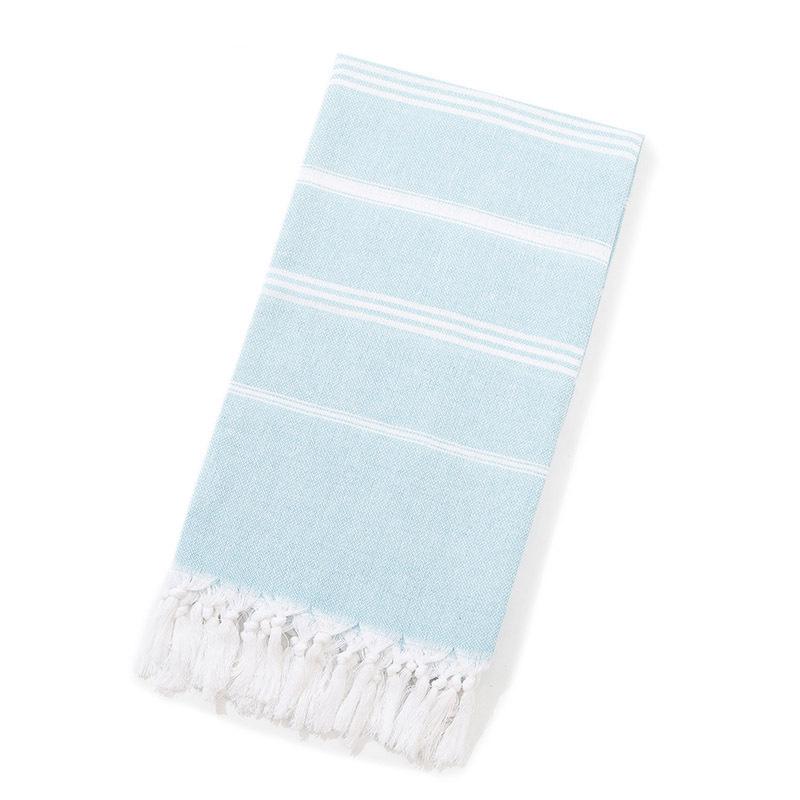 Turkish Cotton Sand-Resistant Striped Beach Shawl/Towel with Tassels