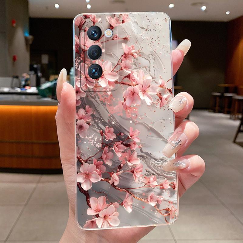 Чехол для Tecno Camon 18 Premier CH9n Модный с бабочками и цветами Мягкий силикон Прозрачная задняя крышка Чехол для телефона Tecno Camon 18 Premier
