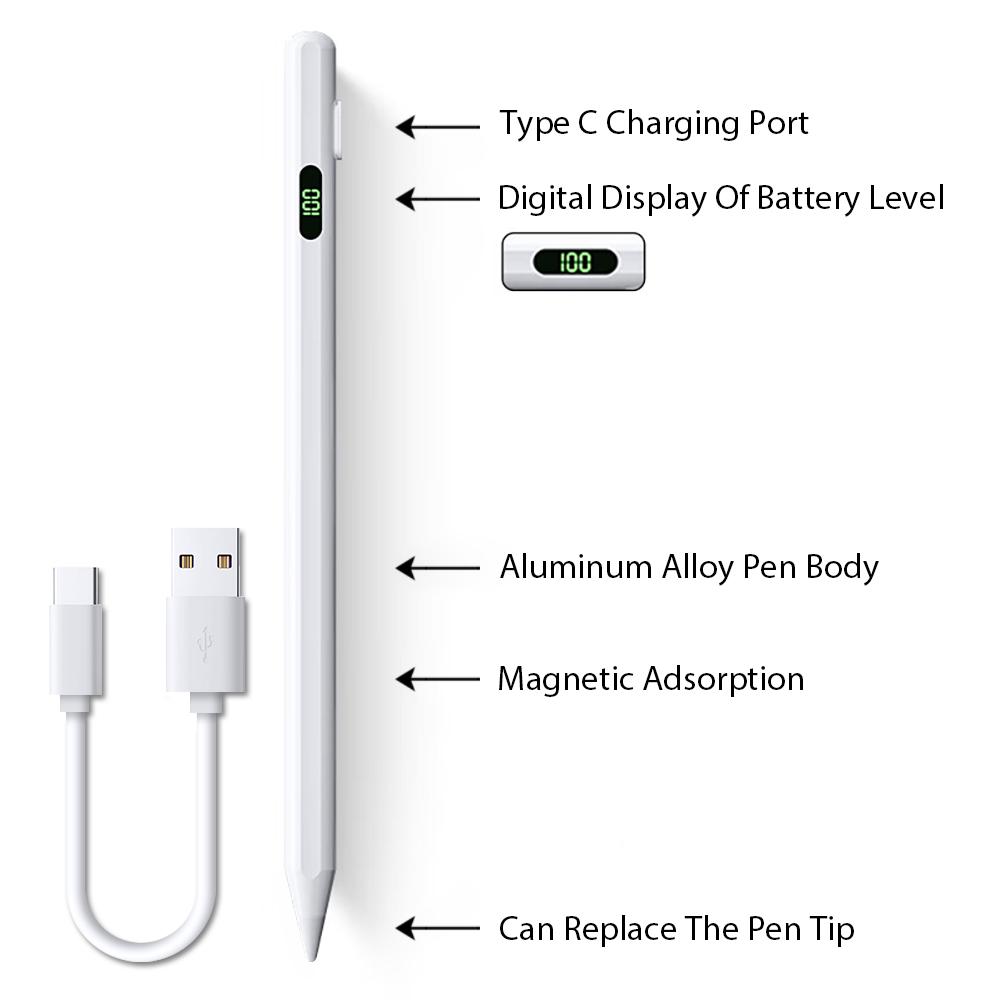 Для Pencil Для Ipad A16 10-го Поколения Стилус Ручка Pro 13 M5 12.9 Air 11 M4 M3 5 4 3 Mini 7 6 A17 8-го 9-го Сенсорные Ручки