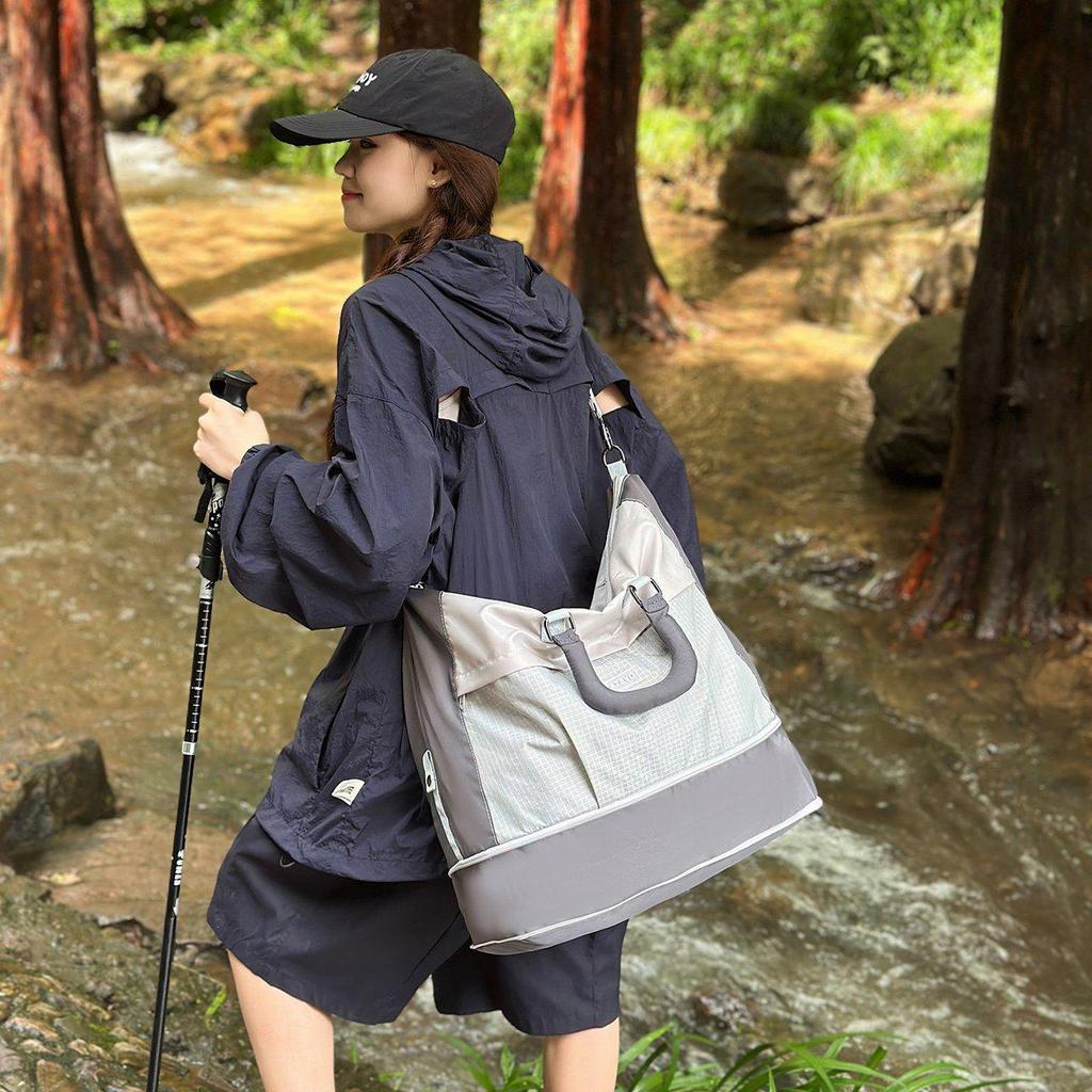 Expandable Lightweight Travel Bag with Wet/Dry Separation & Large Capacity - Foldable Sports, Fitness, & Yoga Bag