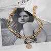 Bohemian Lady Temperament Elegant Cool Personality Retro Hip Hop Portrait Exaggerated Thick Chain Multi-layer Necklace KTJ
