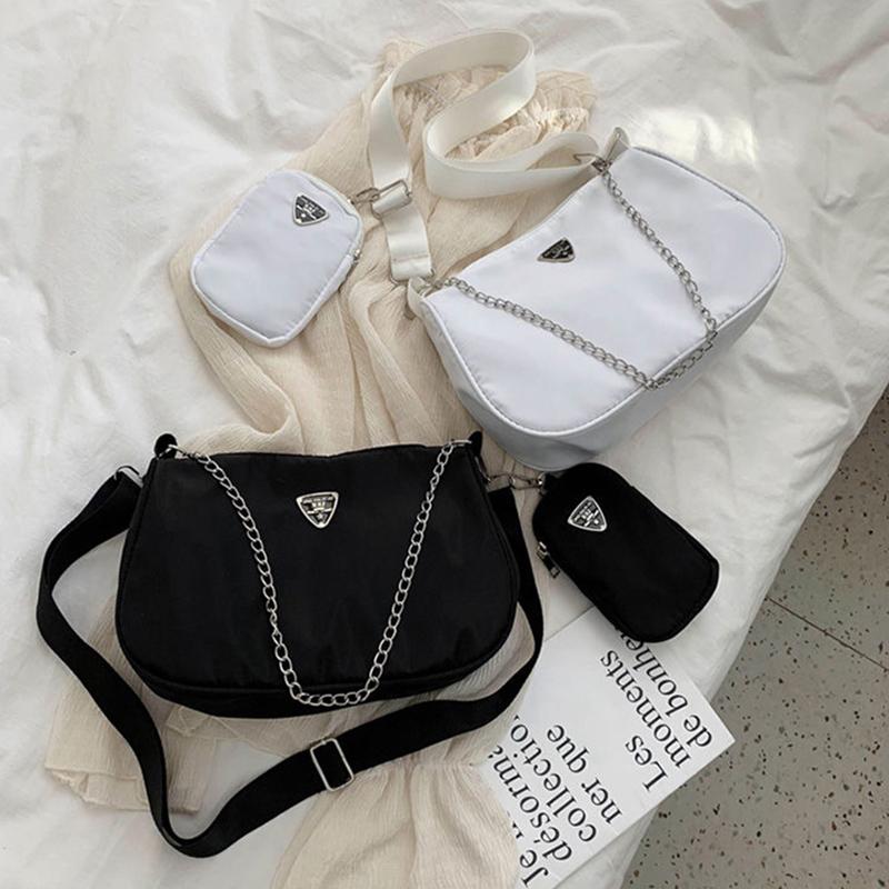 Винтажные нейлоновые сумки-бродяги на плечо для женщин, сумка через плечо с кошельком, повседневная сумка для подмышек большой вместимости, клатч