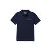 Letter Logo Embroidered Split Hem Design Short Sleeve Polo Shirt Men Polo Shirts Deep-Sapphire-Blue A6SJE-433