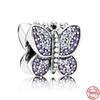 Butterfly Charm Bead Fit Bracelet 925 Sterling Silver DIY Women's Jewelry