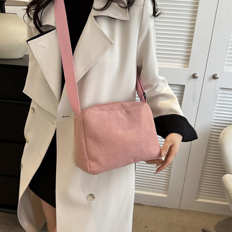 Сплошная вельветовая сумка через плечо, универсальная сумка на молнии, универсальная сумка через плечо для ручной клади