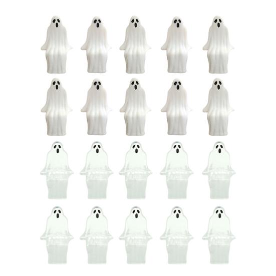 20 Pcs Mini Ghost Ornaments Sitting Ghost Miniatures Halloween Screaming