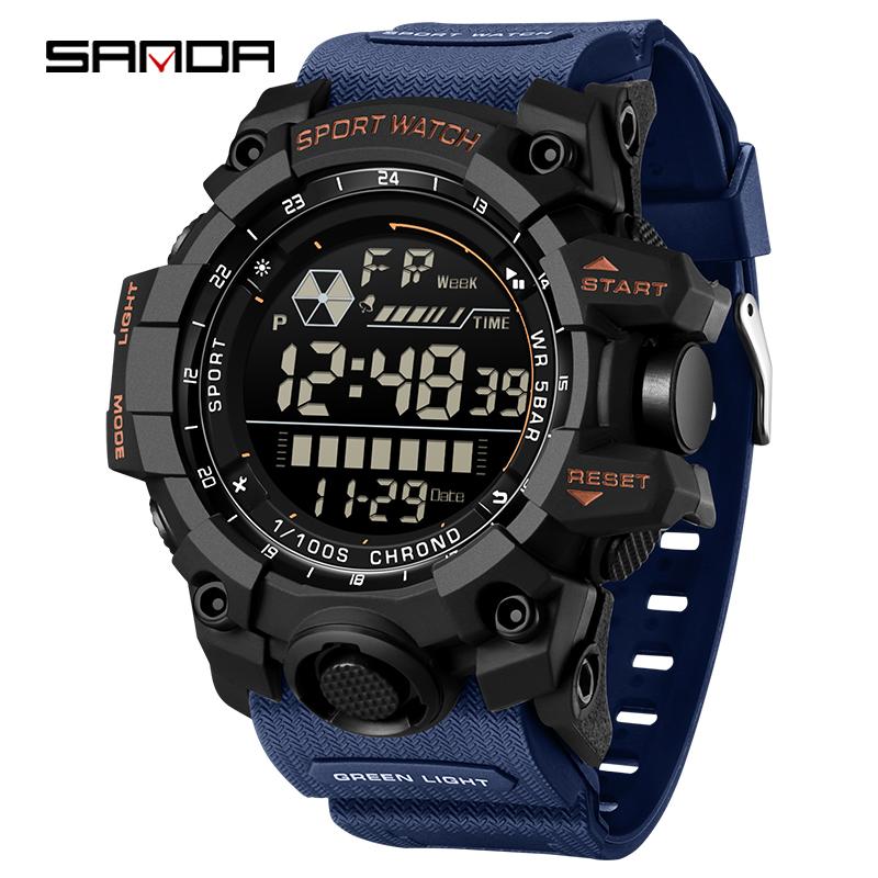 Fashion Sanda 6229 Top Brand Top Digital For Men Waterproof Luminous Outdoor Sports Watch Clock Simple Multifunction Male