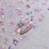 1Pcs Embossed Glitter Fish Nail Art Stickers Pink Yellow Red Self-adhesive Transfer Nail Decorations Slider Decals DIY
