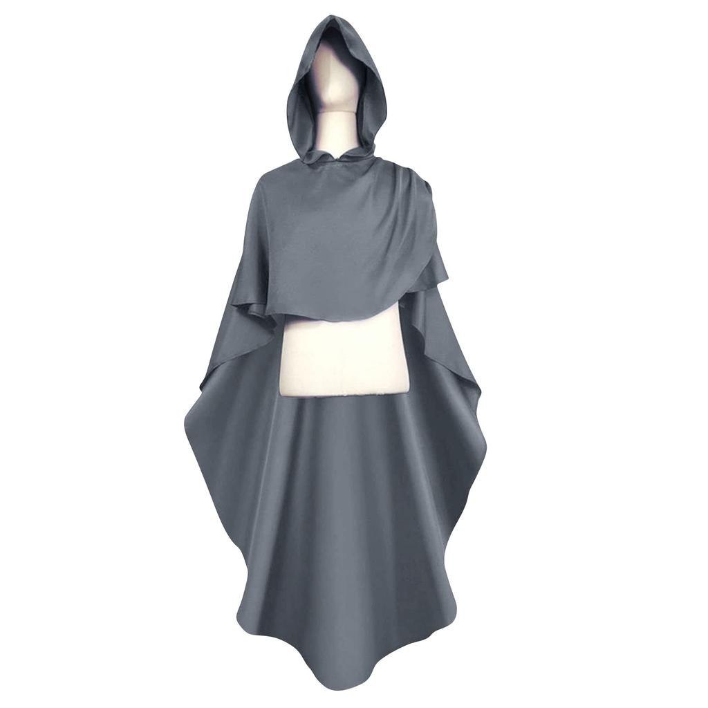 Длинная накидка с капюшоном для взрослых, близко к коже, идеальный плащ-невидимка, костюмы для коктейльной вечеринки на Хэллоуин