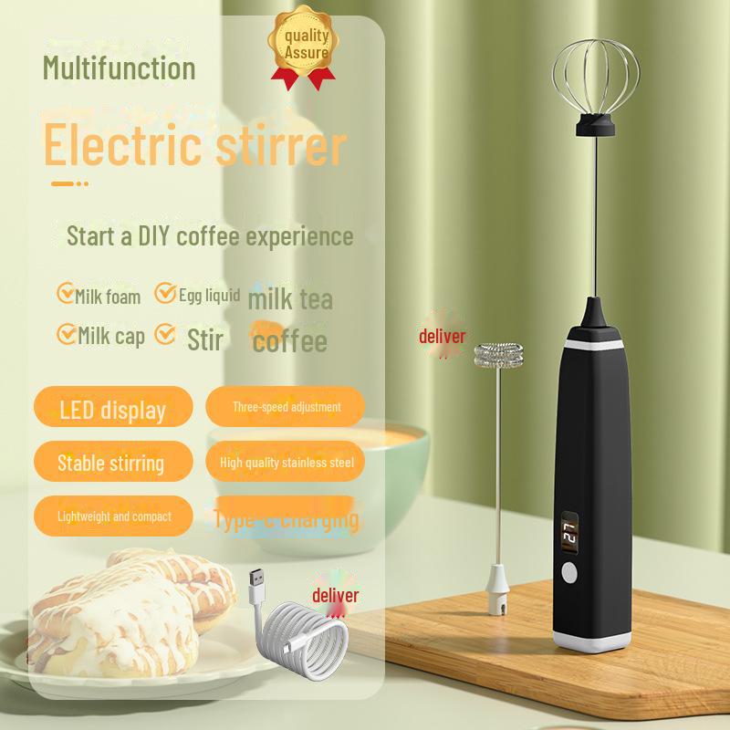 Новый стильный ручной электрический вспениватель молока и венчик для яиц - миксер для кофе и молока
