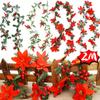 2M Рождественская елка Гирлянда Декор Искусственный Холли Ягоды Зеленые Листья Виноградная Лоза DIY Свадебная Рождественская Елка Подвесной Ротанговый Венок Домашний Декор