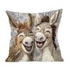Laughing Donkeys Throw Pillow Cute Donkey Square Cushion with Removable Cover Farmhouse Decorative Cushion for Home Couch Sofa Bed Patio Car Decor