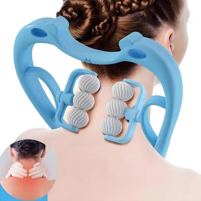 4/6 роликов, ручной массажер для шеи, плеч, шейного отдела позвоночника, точечный массаж, мануальная терапия для расслабления тела, облегчение боли, инструмент для массажа здоровья