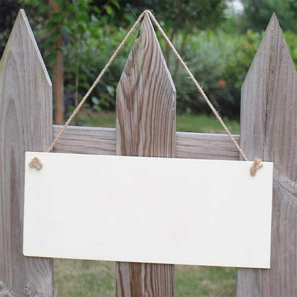 6Pcs 3.94x7.87 Inch Blank Hanging Wooden Plaque Rectangle Shape DIY Craft Project Wood Sign Window