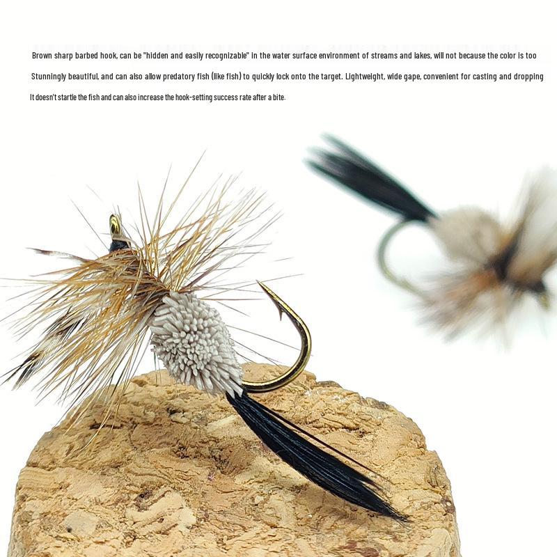 Крючок-приманка для классической сухой ловли нахлыстом White Egret WY618-9 Имитация форелевой приманки