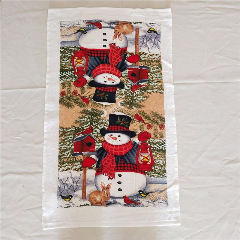 1 шт. Рождественская серия Печатное хлопковое кухонное полотенце Кухонное полотенце Инструмент для уборки Декор для рождественской вечеринки Подарок