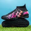 Men's Soccer Shoes TF/FG Non-Slip Turf Soccer Cleats Trend Design Shoes Comfortable High Top Sneaker High Quality Football Boots