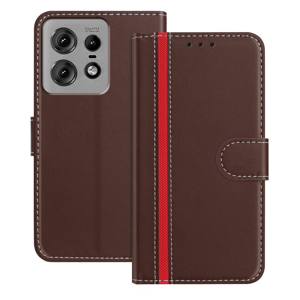 For Motorola Edge 50 Pro 5G Phone Cases Wallet Stand Color Splicing Leather Cover with Magnetic Clasp
