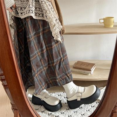 Модный темперамент черный толстоподошвенный сумка голова тапочки женские 2025 новый весна и осень верхняя одежда увеличение роста ретро Мэри Джейн полусабо