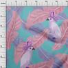 oneOone Ткань Cotton Flex Dusty Teal Green с принтом тропического попугая и листьев, швейный материал, ткань в ярдах, 40 дюймов