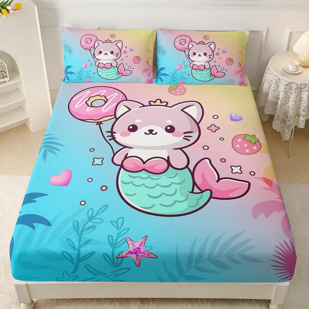 Постельный набор из трех предметов с рисунком морского животного дельфина, с цифровой печатью, для двуспальной кровати