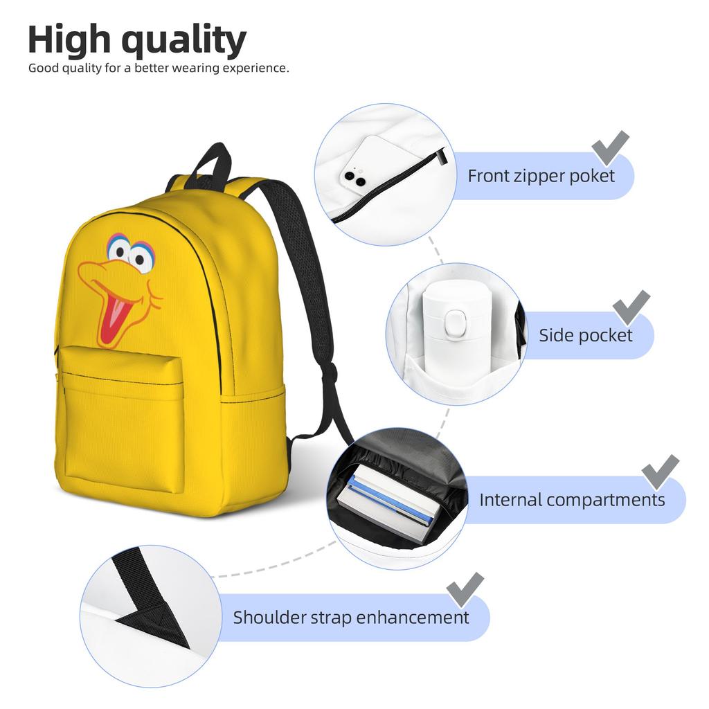 BIG BIRD Классический рюкзак Легкий Школьный Туристический Дорожный Daypack Улица Сезам для Мужчин Женщин Сумки для Ноутбука Холщовые