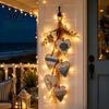Romantic Wall Decor for Bedroom Hanging Heart Decor, 5 Layered Hearts Ornament, Rustic Farmhouse Coastal Style Wood Indoor Sign, Thanksgiving Fall Art