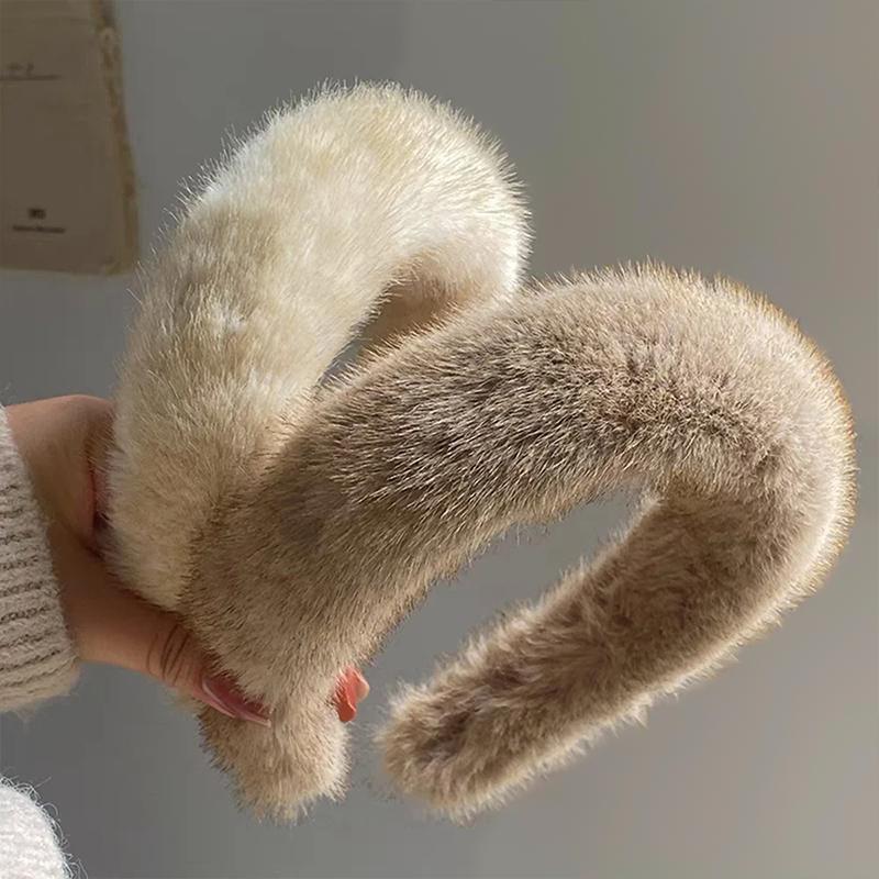 1 шт. Плюшевый материал Минималистичный стиль Искусственная норка Мягкие повязки на голову для умывания лица Элегантная повязка на голову Универсальная Многоцветная