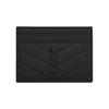 Кардхолдер YSL Monogram Black Logo из зернистой стеганой кожи с тиснением, женский аксессуар 423291-BOW08-1000
