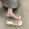 Thick Heel Thin Strap Cool Slippers Women's Outerwear 2025 Summer New with Skirt Sandals