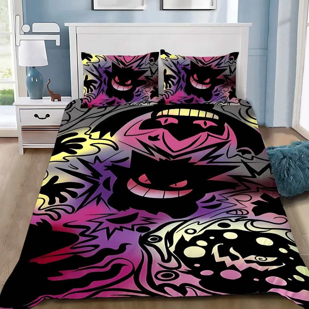 Мультяшные Милые Злые Покемоны Микрофибра Постельные Комплекты, Детский Подарок на День Рождения с Молнией Декор Комнаты для Подростков взрослых Пододеяльник