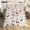 Kids Cute Dog Bedding Set Bedclothes Cartoon Dogs Comforter Cover for Boys Girls Children Pet Puppy Animal Polyester Duvet Cover