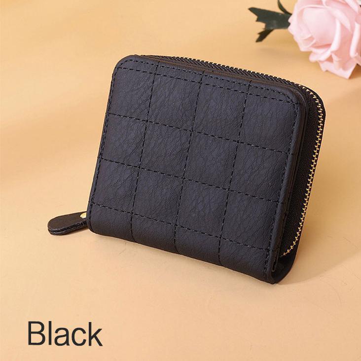 1 шт., женские короткие кошельки из искусственной кожи, женские клетчатые кошельки, кошелек с держателем для карт из нубука, маленький кошелек на молнии с портмоне для женщин